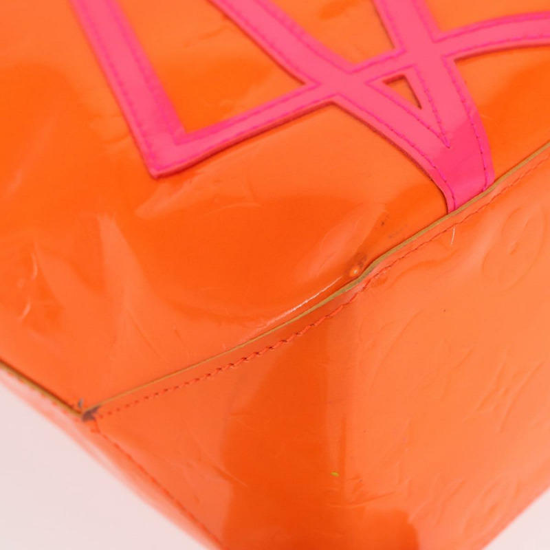 【日本直送】路易威登 Monogram Vernis Fluo Reade MM 手袋 橙粉色 M91902 正品 169293V-8