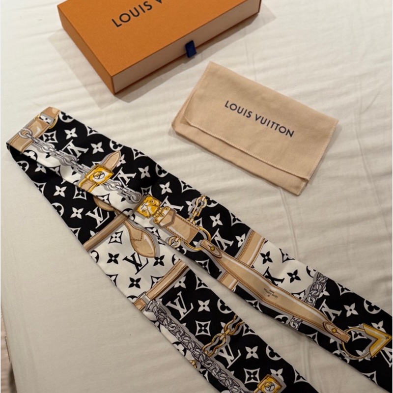 全新｜LOUIS VUITTON Monogram Confidential 長絲巾-3