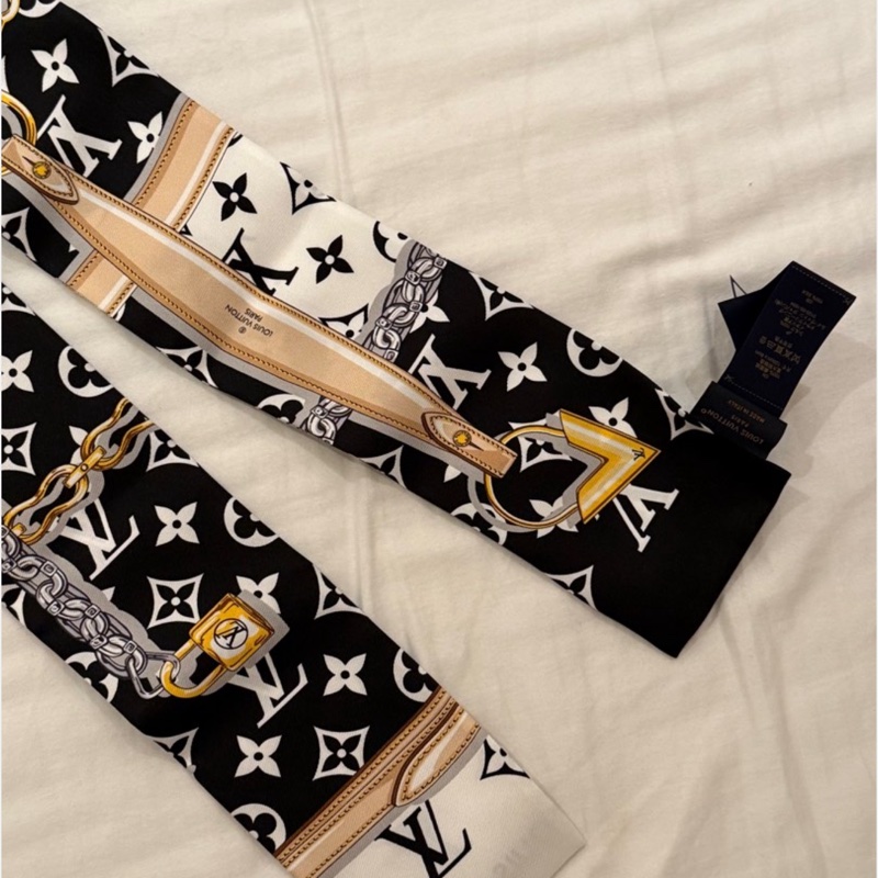 全新｜LOUIS VUITTON Monogram Confidential 長絲巾-4