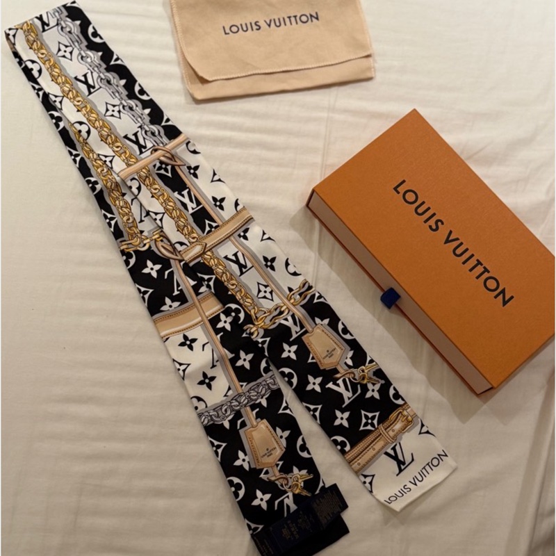 全新｜LOUIS VUITTON Monogram Confidential 長絲巾-7