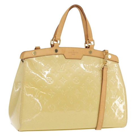 路易威登 Monogram Vernis Blair MM 手提包 米色 M90180 LV 正品 BA10195
