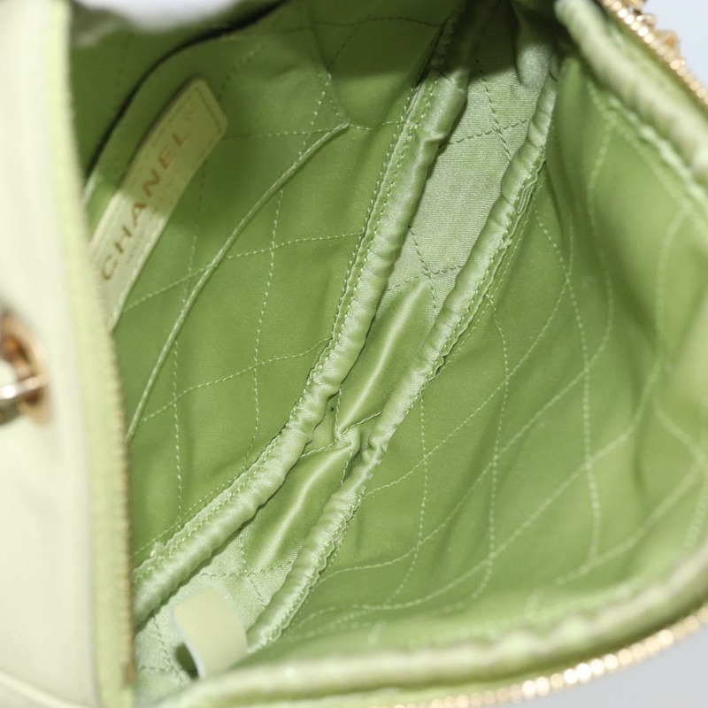【日本直送】香奈兒 (CHANEL) 絎縫鏈條單肩包 羊皮 青檸綠 金色 CC 標誌 正品 BA10323SAV-10