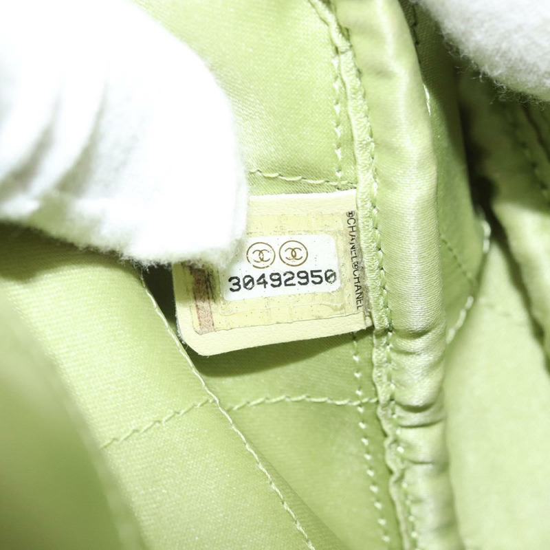 【日本直送】香奈兒 (CHANEL) 絎縫鏈條單肩包 羊皮 青檸綠 金色 CC 標誌 正品 BA10323SAV-11