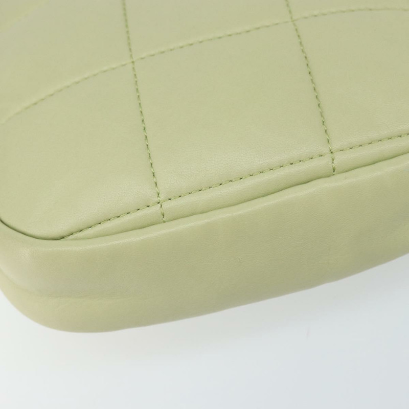 【日本直送】香奈兒 (CHANEL) 絎縫鏈條單肩包 羊皮 青檸綠 金色 CC 標誌 正品 BA10323SAV-15