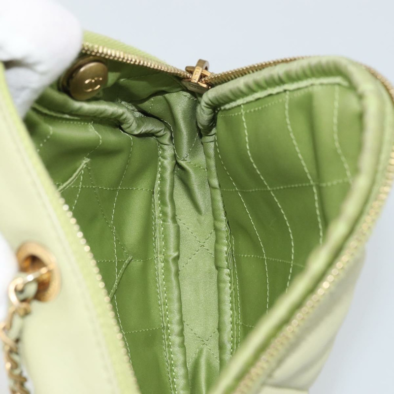 【日本直送】香奈兒 (CHANEL) 絎縫鏈條單肩包 羊皮 青檸綠 金色 CC 標誌 正品 BA10323SAV-18