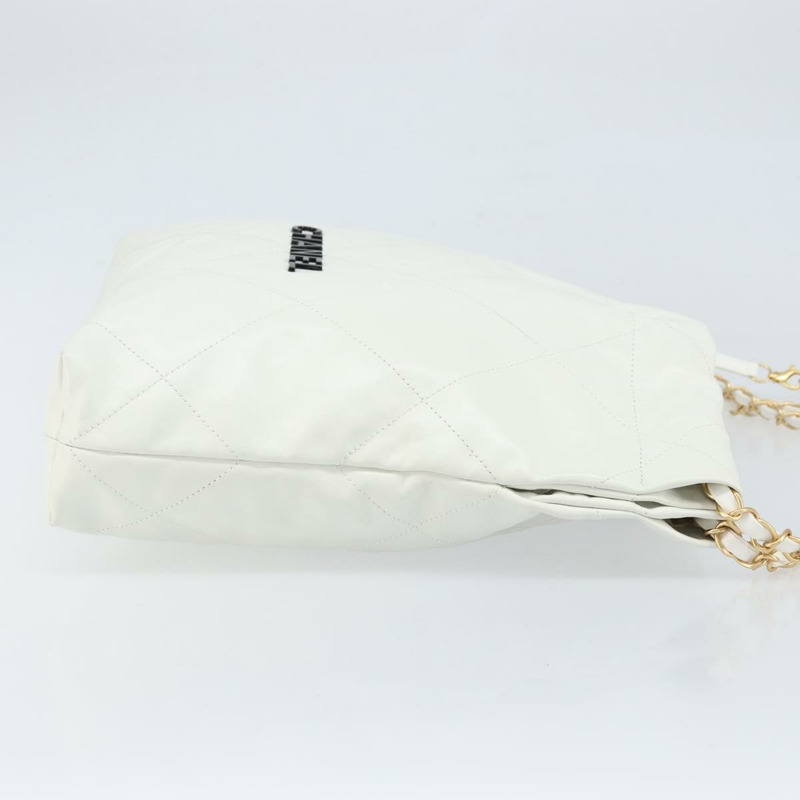 【日本直送】香奈兒 Chanel 22 小號鏈條包 小牛皮 白色 金色 CC 標誌 正品 BA10321SAM-2
