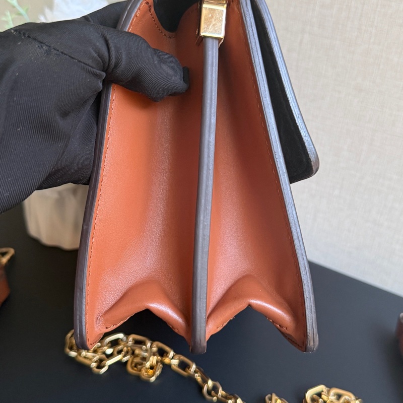 LV 達芙妮Daphine中號 拼色老花 雙肩帶鏈條包 銅牌內里 尺寸：25×18CM-2