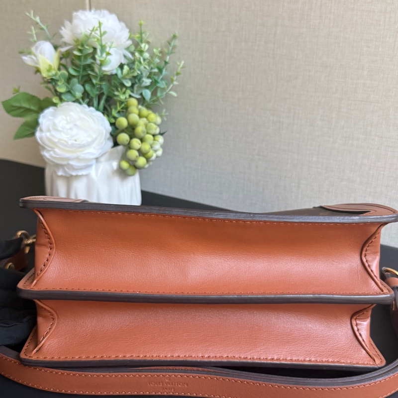 LV 達芙妮Daphine中號 拼色老花 雙肩帶鏈條包 銅牌內里 尺寸：25×18CM-3