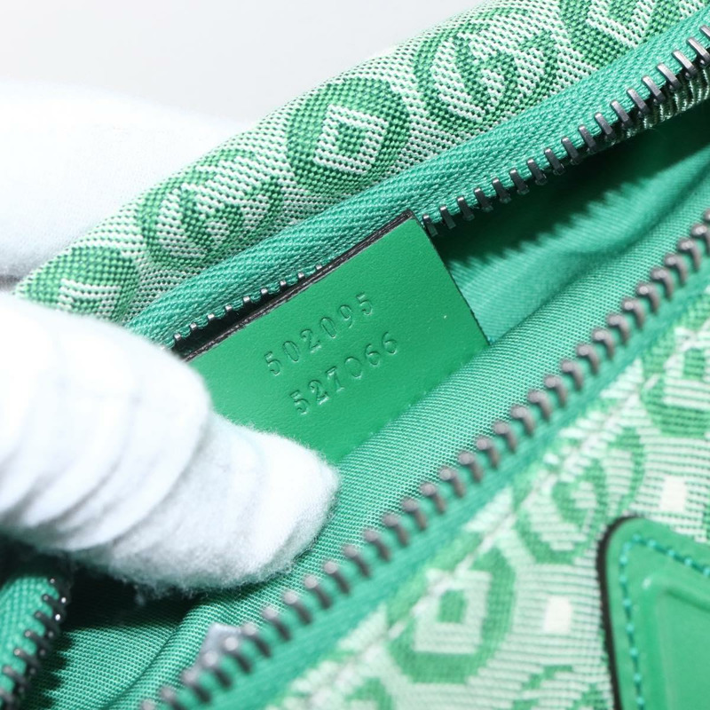 【日本直送】GUCCI 兒童 Sherry 系列腰包 帆布 綠色 銀色 502095 正品 BA9977V-10