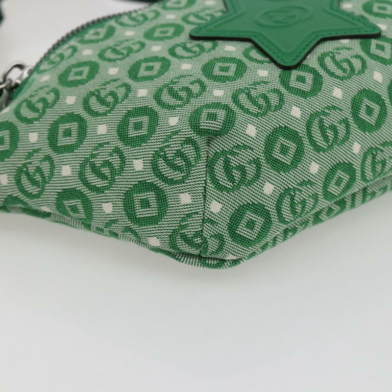 【日本直送】GUCCI 兒童 Sherry 系列腰包 帆布 綠色 銀色 502095 正品 BA9977V-13