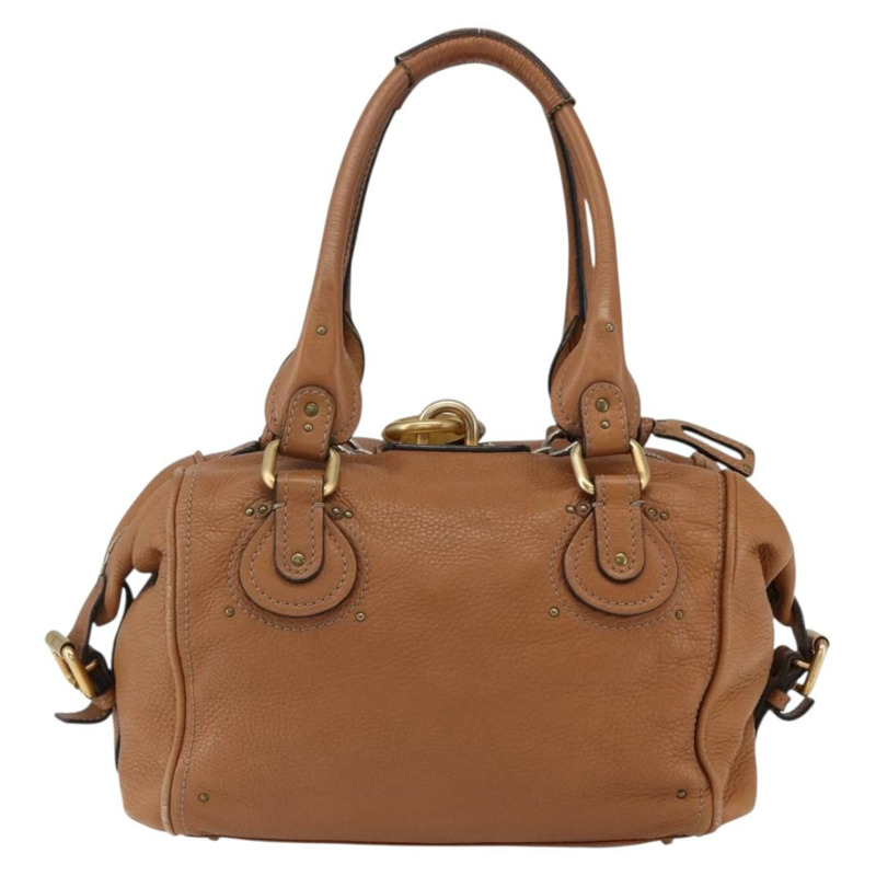 【日本直送】Chloe Paddington 手提包 皮革 棕色 金銀色 正品 BA9967V-1