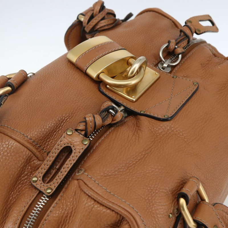 【日本直送】Chloe Paddington 手提包 皮革 棕色 金銀色 正品 BA9967V-5