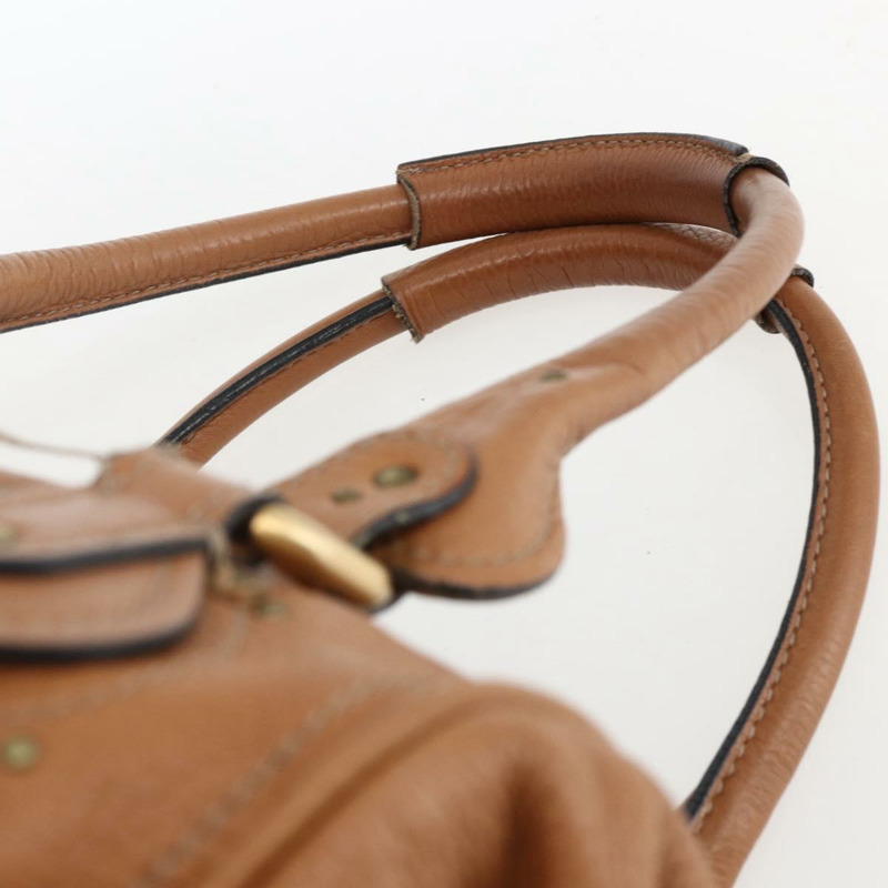 【日本直送】Chloe Paddington 手提包 皮革 棕色 金銀色 正品 BA9967V-7
