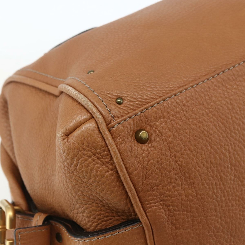 【日本直送】Chloe Paddington 手提包 皮革 棕色 金銀色 正品 BA9967V-15
