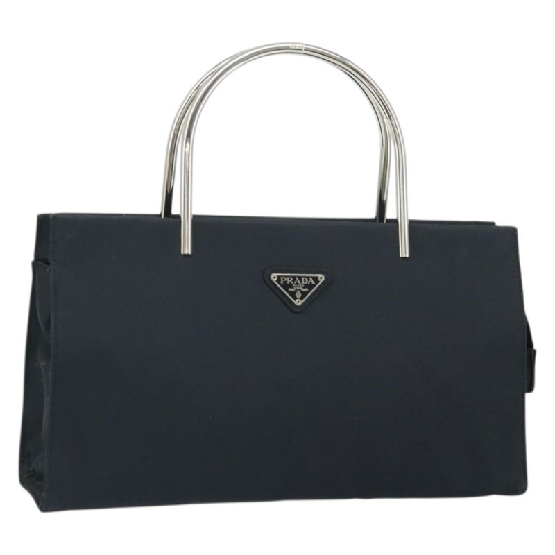 【日本直送】PRADA 手提包 尼龍 金屬 黑色 銀色 正品 149917V-0