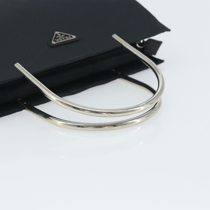 【日本直送】PRADA 手提包 尼龍 金屬 黑色 銀色 正品 149917V-6