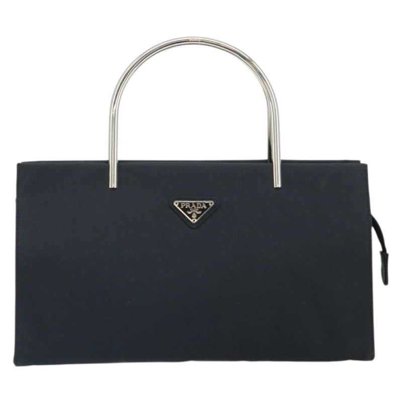 【日本直送】PRADA 手提包 尼龍 金屬 黑色 銀色 正品 149917V-12