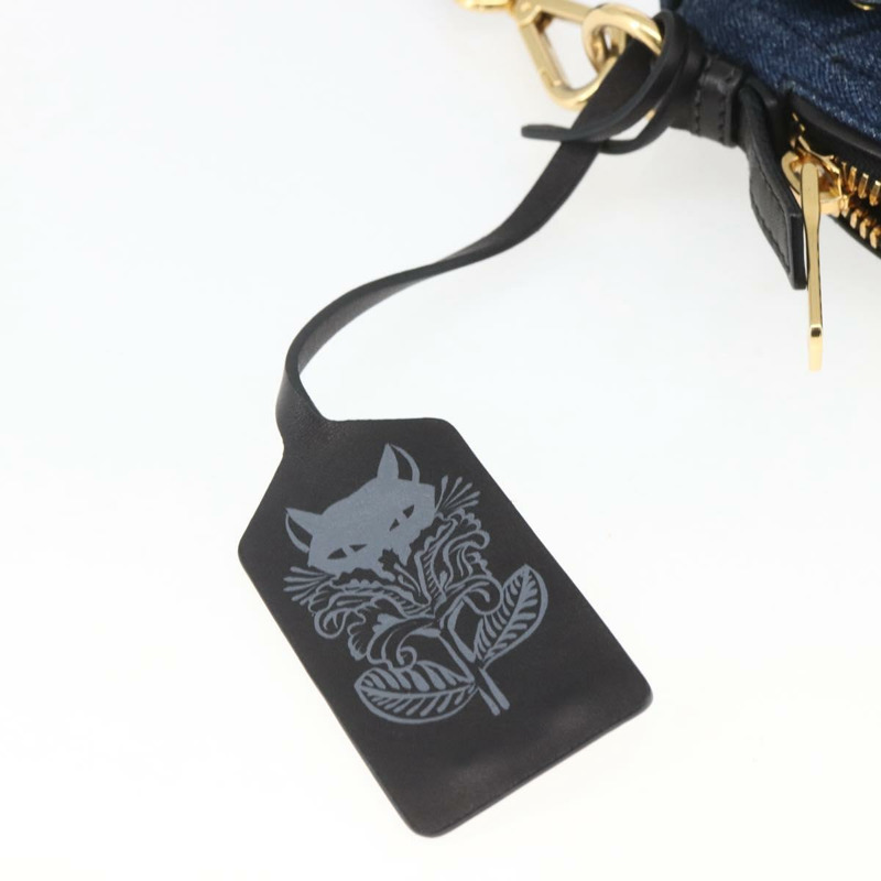 【日本直送】Miu Miu 單肩包 牛仔藍 金色 正品 ka1885SAV-8