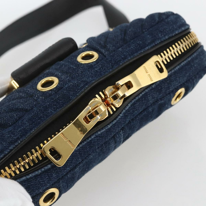 【日本直送】Miu Miu 單肩包 牛仔藍 金色 正品 ka1885SAV-18