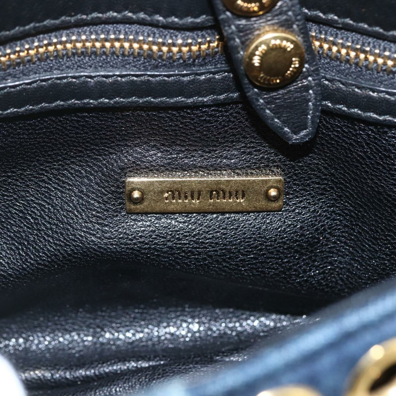 【日本直送】Miu Miu 單肩包 牛仔藍 金色 正品 ka1885SAV-22