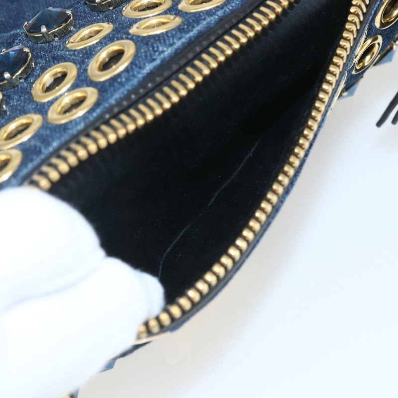 【日本直送】Miu Miu 單肩包 牛仔藍 金色 正品 ka1885SAV-28