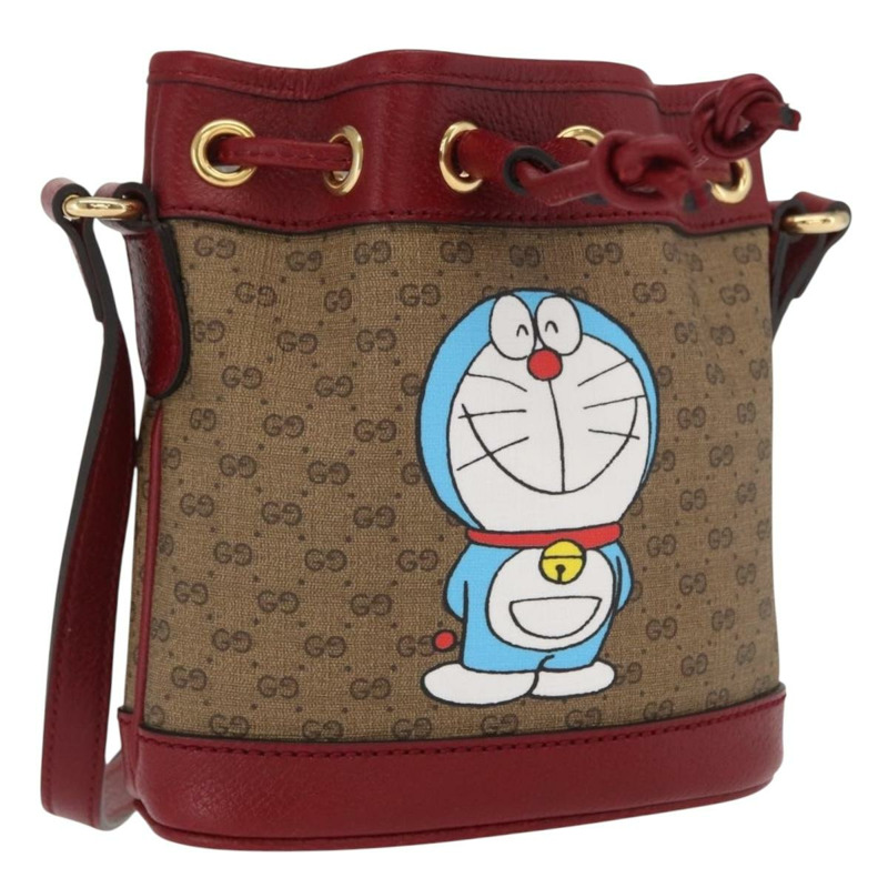 【日本直送】GUCCI GUCCI × 哆啦A夢 Micro GG Supreme 包 PVC 米色 金色 647801 正品 149859SM-0