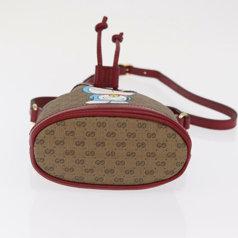 【日本直送】GUCCI GUCCI × 哆啦A夢 Micro GG Supreme 包 PVC 米色 金色 647801 正品 149859SM-4