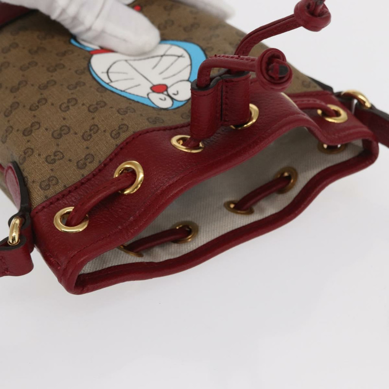 【日本直送】GUCCI GUCCI × 哆啦A夢 Micro GG Supreme 包 PVC 米色 金色 647801 正品 149859SM-5