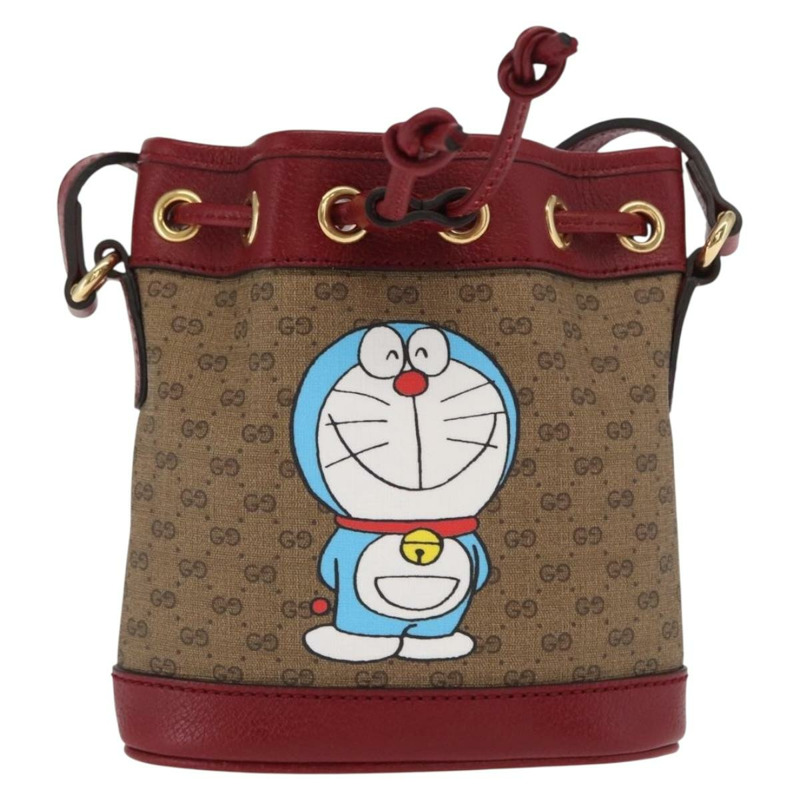 【日本直送】GUCCI GUCCI × 哆啦A夢 Micro GG Supreme 包 PVC 米色 金色 647801 正品 149859SM-12