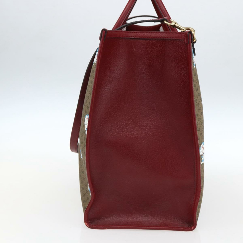 【日本直送】GUCCI GUCCI × Doraemon Micro GG Supreme Bag PVC 2way Beige 653952 Auth 149861SM-3