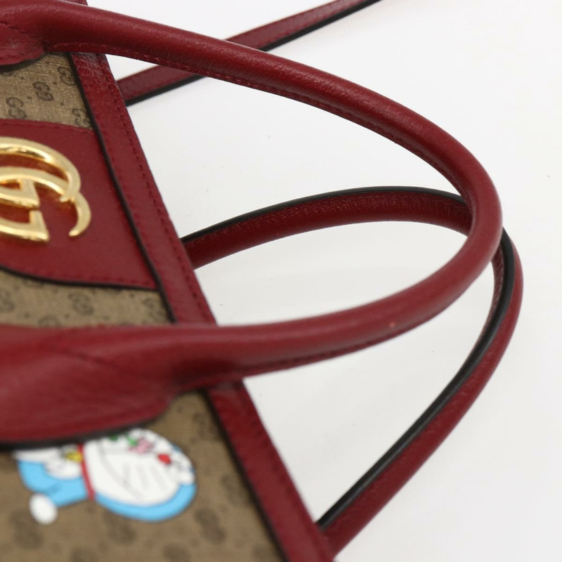 【日本直送】GUCCI GUCCI × Doraemon Micro GG Supreme Bag PVC 2way Beige 653952 Auth 149861SM-13