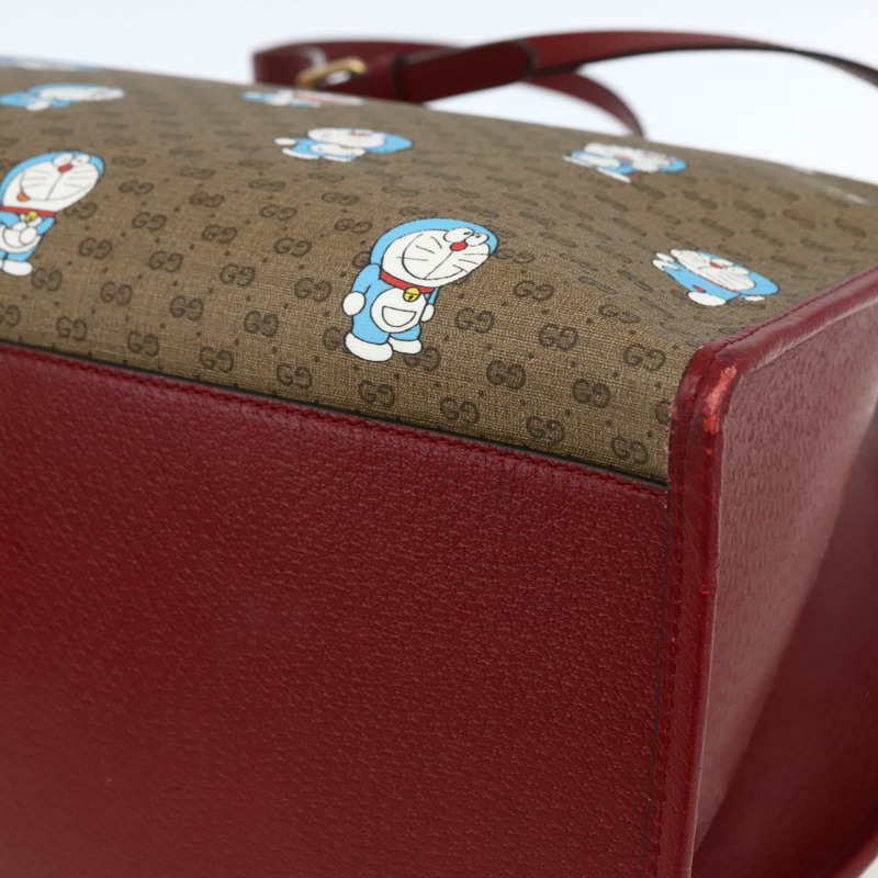 【日本直送】GUCCI GUCCI × Doraemon Micro GG Supreme Bag PVC 2way Beige 653952 Auth 149861SM-16