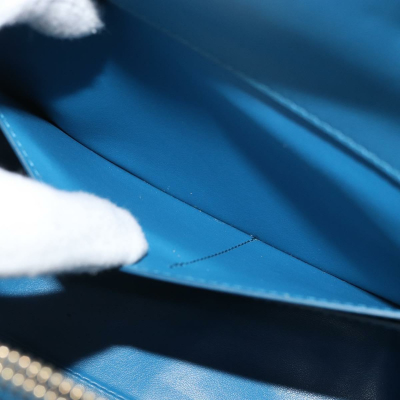 【日本直送】Salvatore Ferragamo Gancini Studio 手提包 皮革 2way 藍色金色 Auth 159829M-25