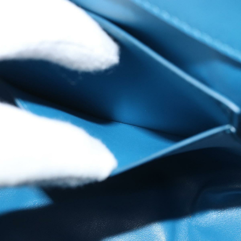 【日本直送】Salvatore Ferragamo Gancini Studio 手提包 皮革 2way 藍色金色 Auth 159829M-26