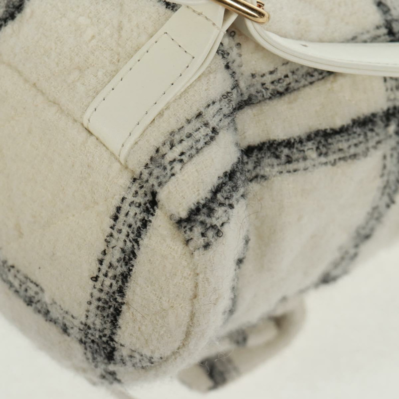 【日本直送】香奈兒斜紋軟呢雙肩包，金色白色，CC標誌，貨號169198SM-18