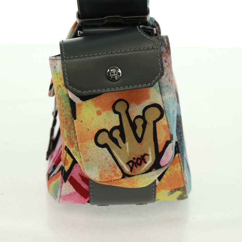 【日本直送】Christian Dior John Galliano 2024春夏系列帆布多色銀色手提包，貨號169197SM-2