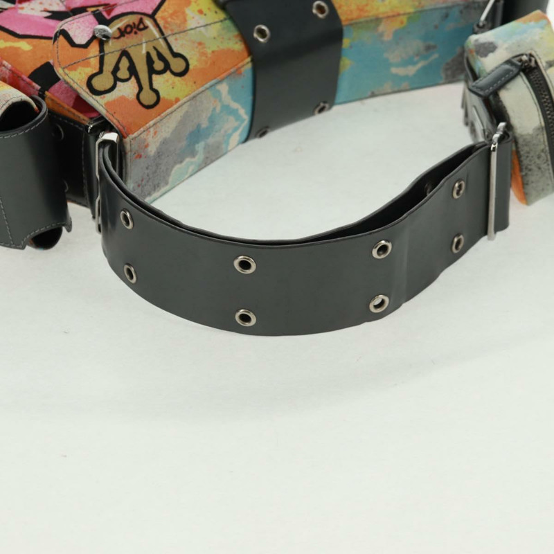 【日本直送】Christian Dior John Galliano 2024春夏系列帆布多色銀色手提包，貨號169197SM-6