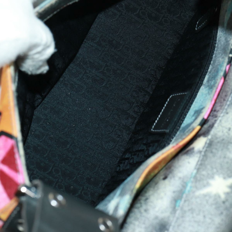 【日本直送】Christian Dior John Galliano 2024春夏系列帆布多色銀色手提包，貨號169197SM-8