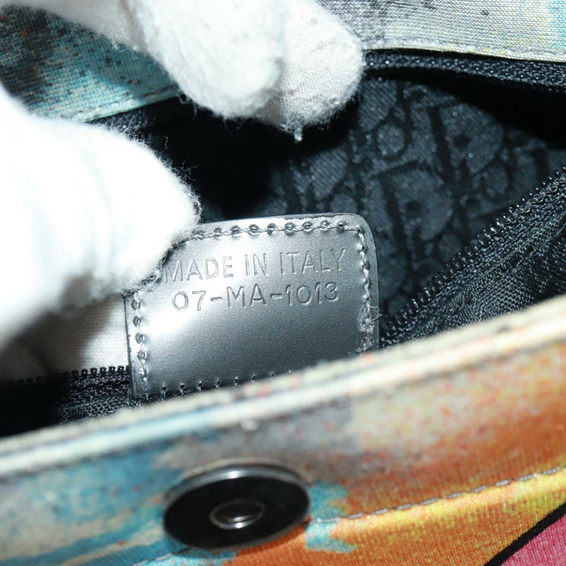 【日本直送】Christian Dior John Galliano 2024春夏系列帆布多色銀色手提包，貨號169197SM-9