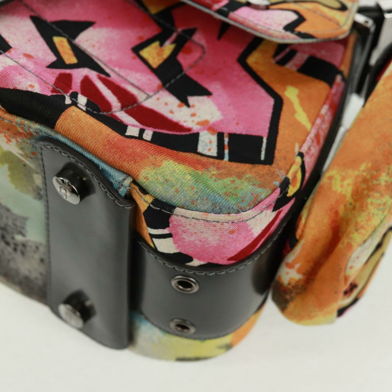 【日本直送】Christian Dior John Galliano 2024春夏系列帆布多色銀色手提包，貨號169197SM-14