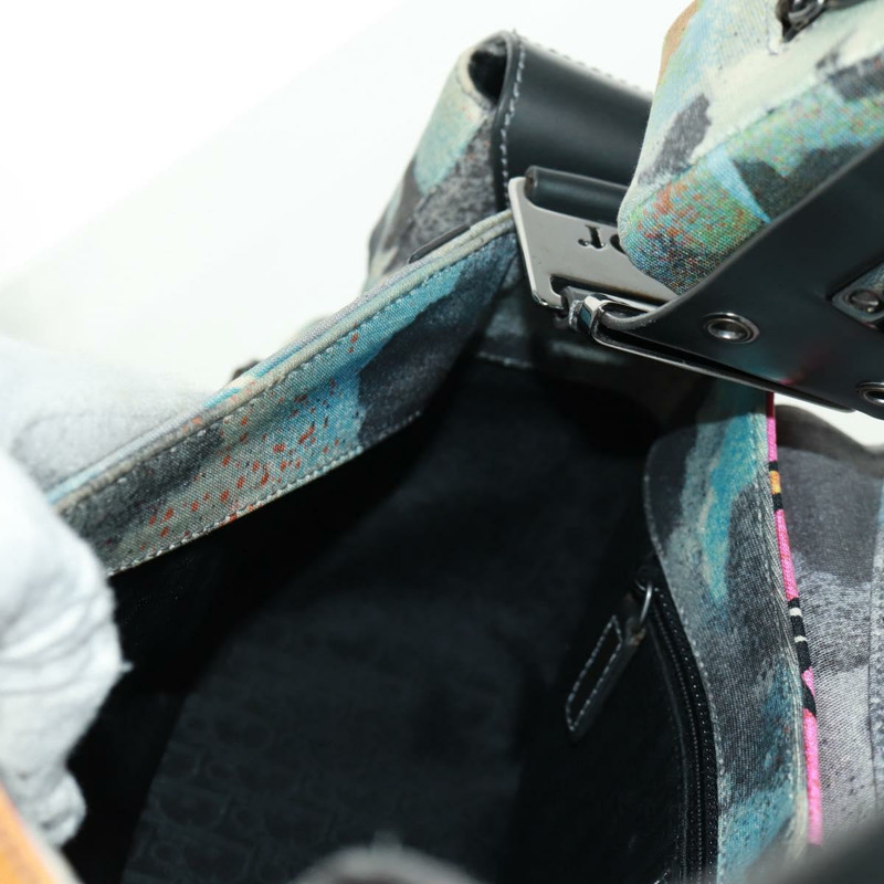 【日本直送】Christian Dior John Galliano 2024春夏系列帆布多色銀色手提包，貨號169197SM-25