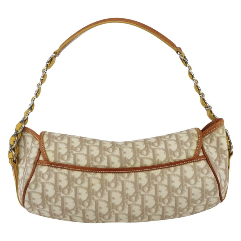 【日本直送】Christian Dior Trotter帆布浪漫鏈條包 PVC象牙銀色 正品 170012SAV-1