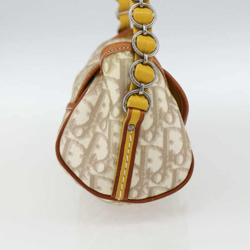 【日本直送】Christian Dior Trotter帆布浪漫鏈條包 PVC象牙銀色 正品 170012SAV-2