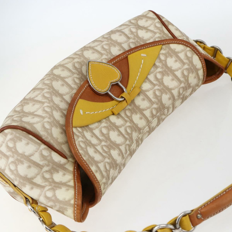 【日本直送】Christian Dior Trotter帆布浪漫鏈條包 PVC象牙銀色 正品 170012SAV-5