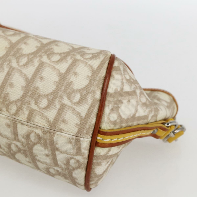 【日本直送】Christian Dior Trotter帆布浪漫鏈條包 PVC象牙銀色 正品 170012SAV-8