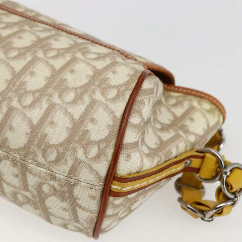 【日本直送】Christian Dior Trotter帆布浪漫鏈條包 PVC象牙銀色 正品 170012SAV-14