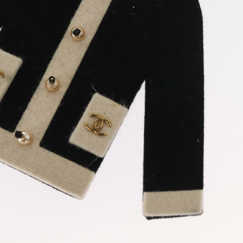 【日本直送】香奈兒 (CHANEL) 黑色天鵝絨夾克圖案胸針，CC標誌，正品編號170024V-2