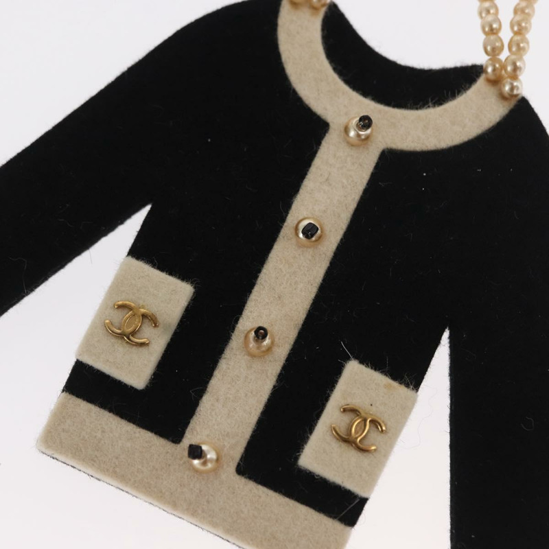 【日本直送】香奈兒 (CHANEL) 黑色天鵝絨夾克圖案胸針，CC標誌，正品編號170024V-4