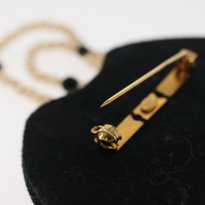 【日本直送】香奈兒 (CHANEL) 黑色天鵝絨夾克圖案胸針，CC標誌，正品編號170024V-9