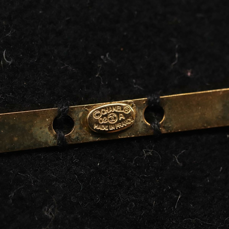 【日本直送】香奈兒 (CHANEL) 黑色天鵝絨夾克圖案胸針，CC標誌，正品編號170024V-10